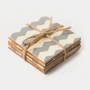 Inlaya Grey and Ivory Coasters