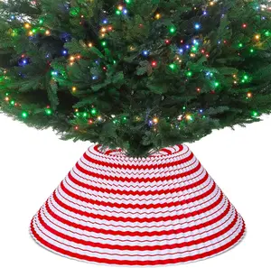 28'' Christmas Tree Collar Christmas Tree Collar Stand Xmas Tree Collar Stand Cover Holiday Tree Stand Base Cover for Xmas Holiday Home Tree Decoration(Normal Style,Red White) Ornaments