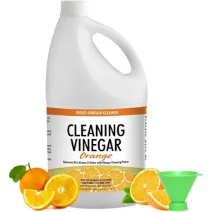 Multi-Purpose Vinegar Household Surface Cleaner, Orange Scent, 128oz, Easy Pour Funnel Included