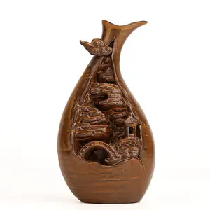 Mountain Stream Tower Incense Cone Incense Backflow Smoke Incense Burner incense burner Female Goddess Ceramic Landscape