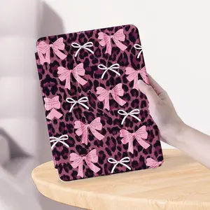Cute Bow Pattern Tablet Case, Auto Sleep/Wake Up Tablet Protective Cover, Tablet Protector for iPad, Safety Casing, Tablet Accessories