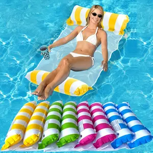 4-in-1 Portable Colorful PVC Material Water Hammock for Adults - Versatile Pool Float with Saddle, Lounge Chair, and Drifter Functions