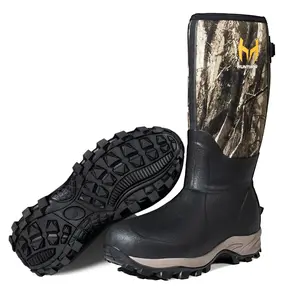 Hunting Boots for Men, Waterproof Rubber Rain Boots with Steel Shank, 6mm Insulated Neoprene, Anti-Slip Sole for Hunting, Outdoor and Work