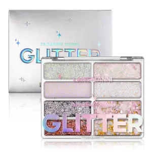 LANGMANNI Chunky & Fine Glitter Gel | Self-Adhesive Waterproof Face Body Hair Glitter for Rave Festival Halloween Christmas Cosplay Makeup