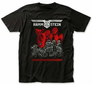 Hot!!! Vintage Rammstein Poster Graphic Black Unisex T-shirt S-2XL