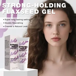Strong Hold Flaxseed Gel Hair Styling, Long-Lasting Shine & Volume, Easy Combing & Detangling, Suitable for All Hair Types