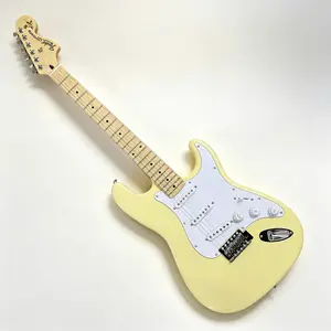ST electric guitar - buttery yellow color, maple body, maple fretboard and neck, SSS pickup, chrome hardware 21frets