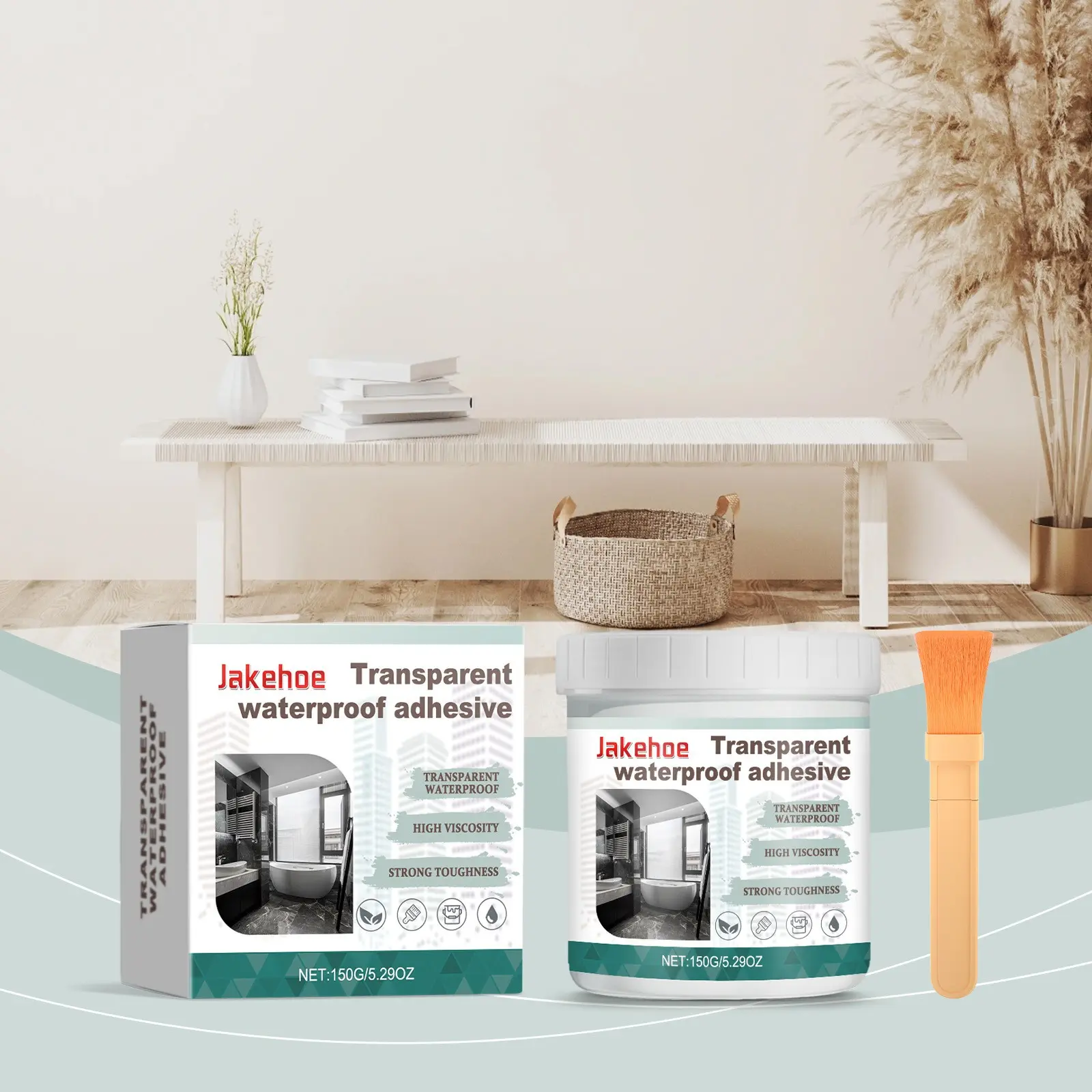 Multifunctional Transparent Waterproof Glue, Waterproof Self Seal Home Decoration No-Brick Installation Leakproof Durable Invisible Adhesive