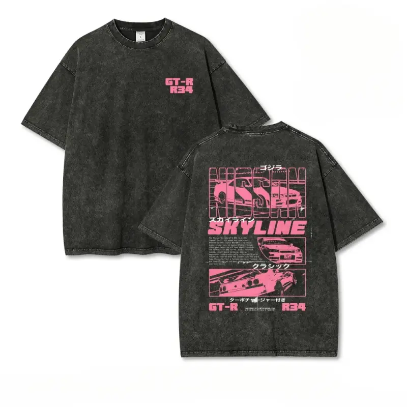 Women's Vintage Acid Washed GT3 RS Supercar Graphic T-Shirt, Unisex Oversized Street Racing Retro Style Tee, Premium Soft Organic Cotton Round Neck Short Sleeve Top, Loose Fit Streetwear Shirts for Women for Autumn Daily Gatherings, Graphic T Shirts