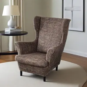 2 Piece Set Seasonal Print Elastic Wingback Chair Sofa Cover, Soft Washable Armchair Protector, Ideal for Living Room Weddings Parties