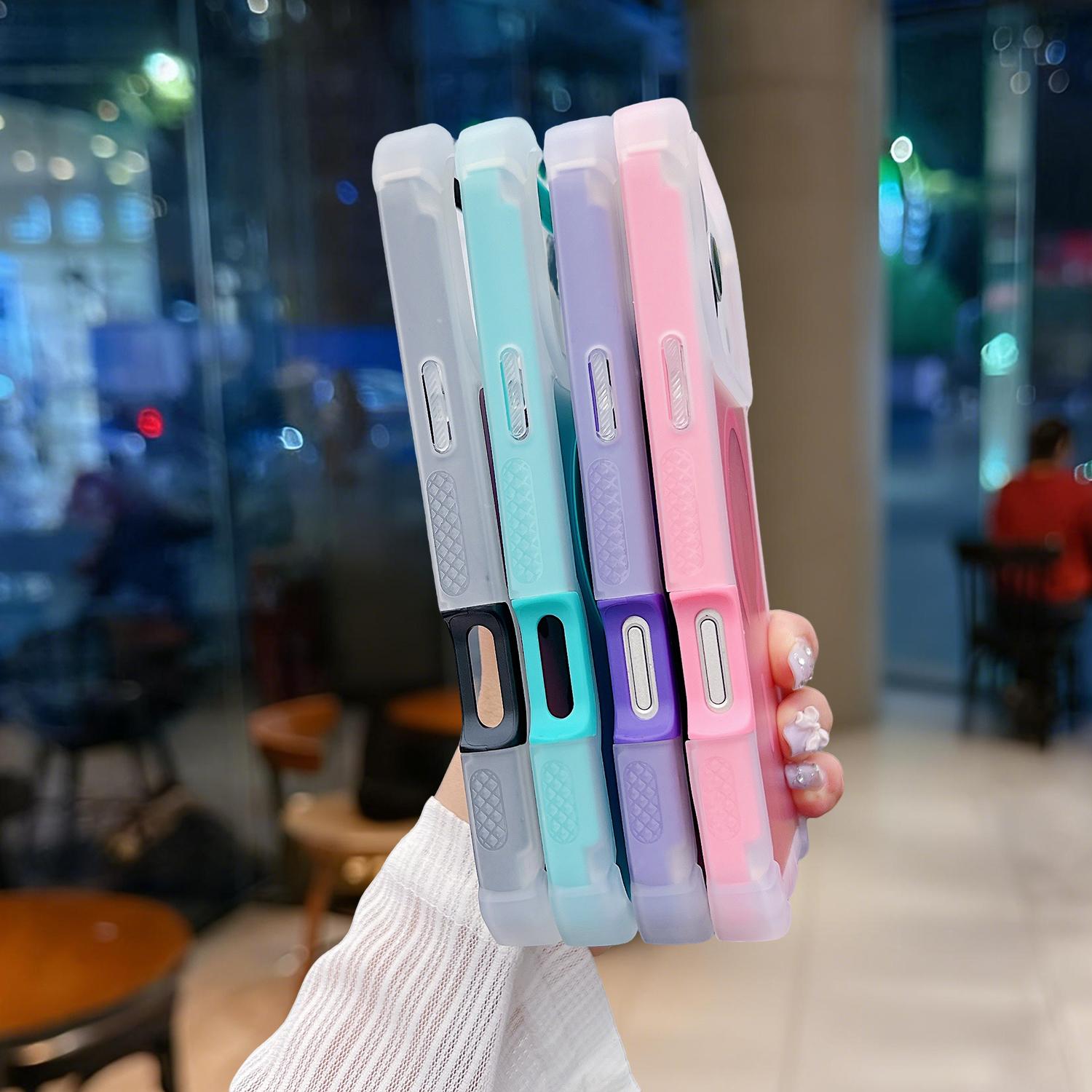 For iPhone 17 Pro Max Case/17 Air/17 Pro/17 16 15 14 13 , Iridescent Back, Magnetic Support for MagSafe Shockproof Cover, Crystal and Corner High-Duty Protection for Girls Women