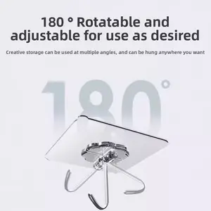 30 Pack Adhesive Wall Hooks， Stainless Steel Self-Adhesive Waterproof Hooks for Bathroom， Kitchen ，Shower， Keys， Door Home Organization， Removable No Nail Damage - Plastic, Organiser