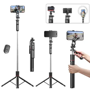 2 IN 1 Selfie Stick Phone & Camera Tripod with Remote, 1/4" Balance Handle 360° Shooting, Phone Action Camera Tripod Holder Stand for Travel Live Streaming Video Recording, for iPhone 17 16 15 Pro Max Plus Samsung Galaxy Accessories - 67"(H) / 1708mm(H)