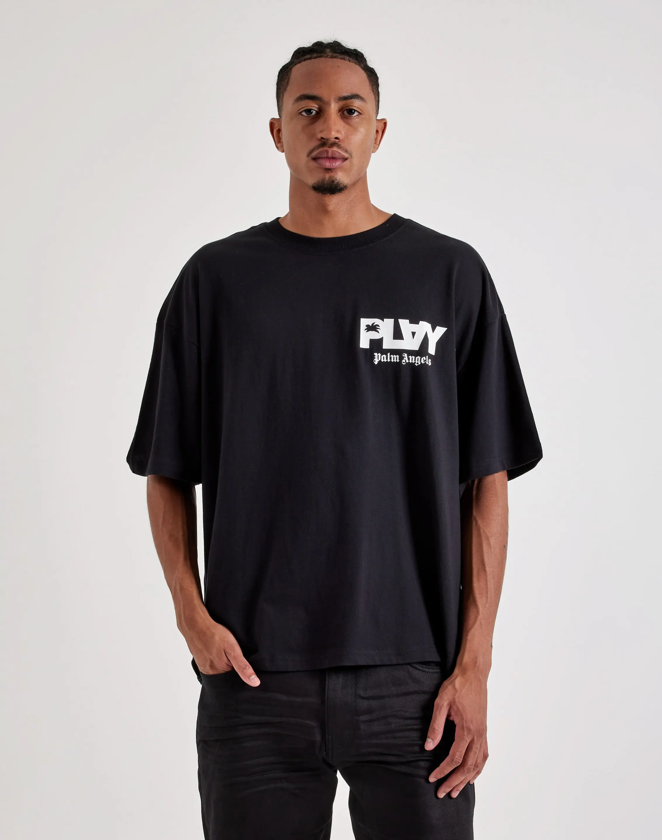Mens PLAY Palm Angels Repeating Logo Tee