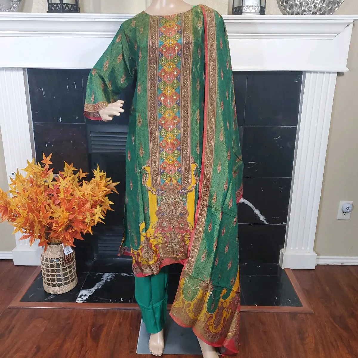 Tissue Shimar Kameez Sequence Pearl Women's Top with Printed Dupatta and Plain Pant - Dress, Outfit