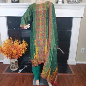 Tissue Shimar Kameez Sequence Pearl Women's Top with Printed Dupatta and Plain Pant - Dress, Outfit