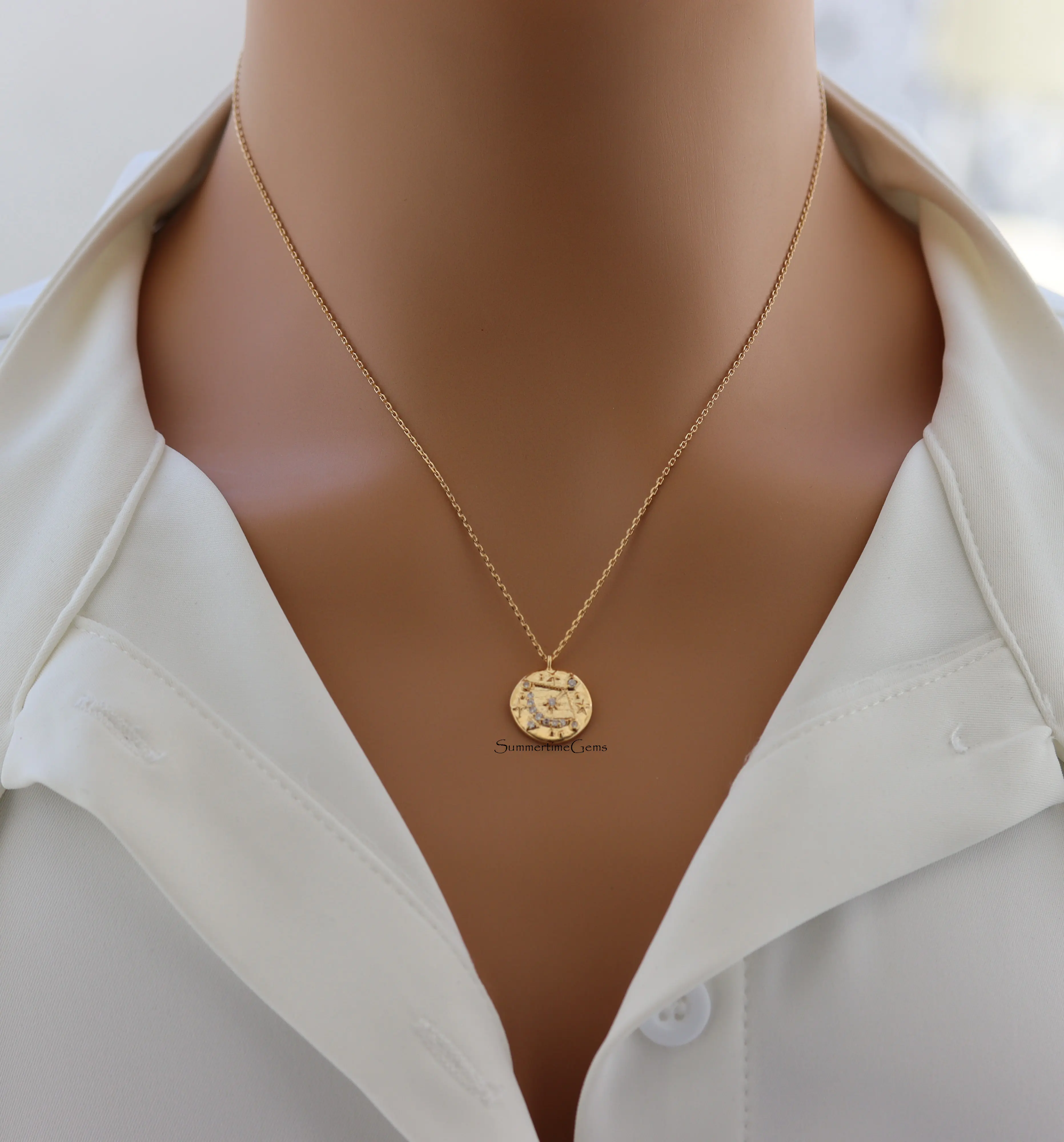 18K Gold Plated Sagittarius Constellation Zodiac Pendant Necklace (November 22 – December 21) – Bold Astrology Jewelry for Adventurous Souls