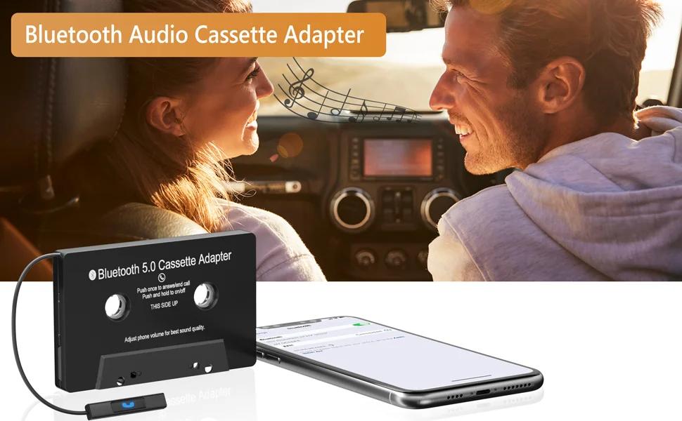 Bluetooth 5.0 Car Audio Stereo Cassette Player, Multi-Functional Vehicle Bluetooth Tape Receiver for MP3, Hands-Free Calling & Phonebook Sync for iPhone & Android