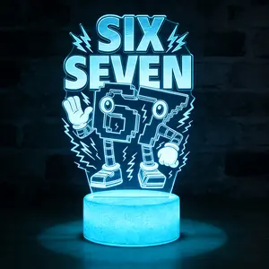 3D digital 67 crack night light Colors Changing with Remote, Kids Bedroom Decor as Xmas Holiday Birthday Easter Gifts for Boys Girls
