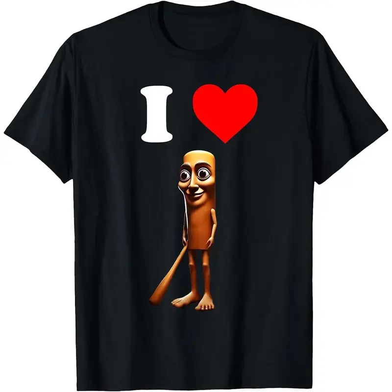 I Love Tung Tung Tung Sahur Graphic T-Shirt, Funny Brainrot Meme Tee for Adults