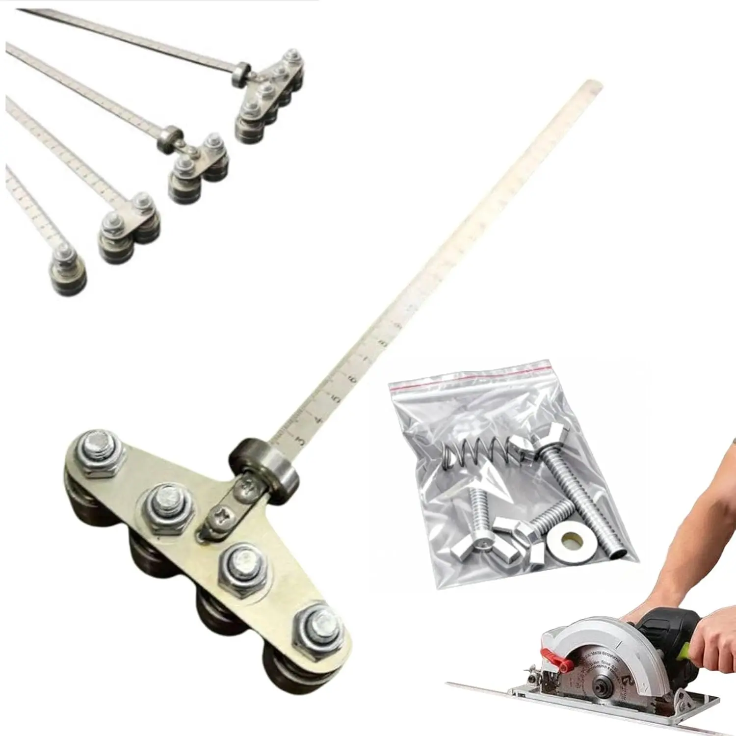 Positioning Calipers for Precise Measurement,Guia para Sierra Circular,Stainless Steel Precision Cutting Guide for Circular Saws, Adjustable Guide Rail, Positioning Calipers for Circular Saw