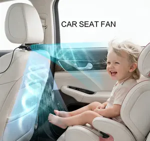 Car Seat Fan for baby  USB Plug in Dual Turbo High Wind Power Car Interior Rear Pillow Car Fan with Independent Switch & Adjustable Air Outlet for Personalized Comfort