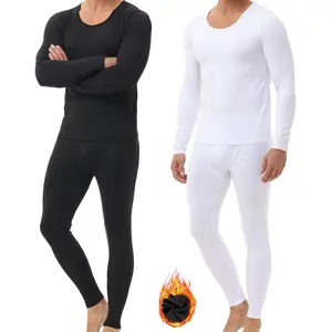 2 Pack Menswear Long Johns Comfortable Soft Winter Breathable Lightweight Sets Thermal Underwear Stretch Tops and Pants Bottom Casual Wear Clothes Polyester Leggings Outdoor Sports