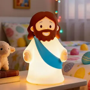Night Light Rechargeable Bedside Night Light Dimmable  LED Light Ideal for Religious Gatherings, Gifts for Sunday School, Baptism Presents, Easter Egg Decorations (blue) (Blue)