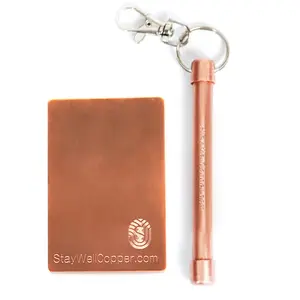 StayWell Copper Large Antibacterial Phone Patch with Hand-Held Tool for Continuous Bacteria Reduction & Portable Keychain Attachment
