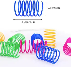 Cat Spiral Spring, 12 Pc Cat Creative Toy to Kill Time and Keep Fit Interactive Cat Toy Sturdy Heavy Plastic Spring Colorful Springs Cat Toy for Swatting, Biting, Hunting Kitten Toys mouse toy Colorful Cat