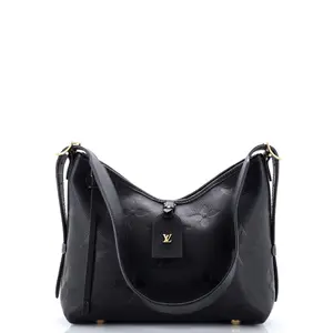 Pre-owned Louis Vuitton Leather Shoulder Bags CarryAll Hobo Monogram Empreinte Giant PM by Rebag