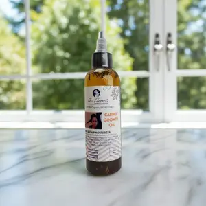 Carrot Hair Growth Oil - 2oz Scalp Stimulator with Herbs, Biotin & Essential Oils for All Hair Types