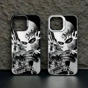 Fashionable white head cover design, IMD laser phone case, suitable for iPhone 16 Pro Max/16 Plus/16 Pro/16/15/14/13/12/11, Samsung Galaxy S22/S23/S24 Plus Ultra FE, shockproof, anti-slip and a great choice as a gift.