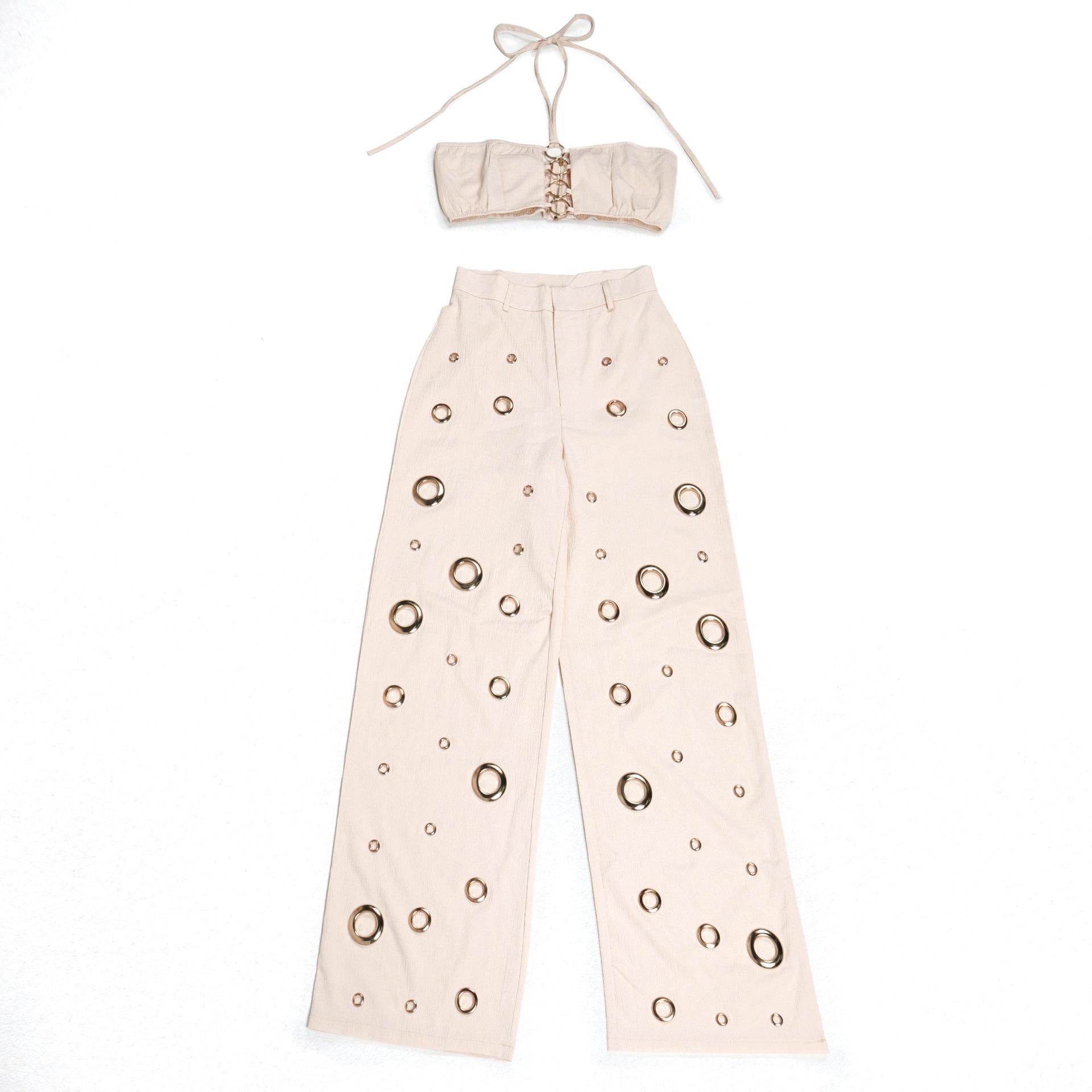 Style Sexy Ripped Fitted Two-Piece Nightclub Outfit