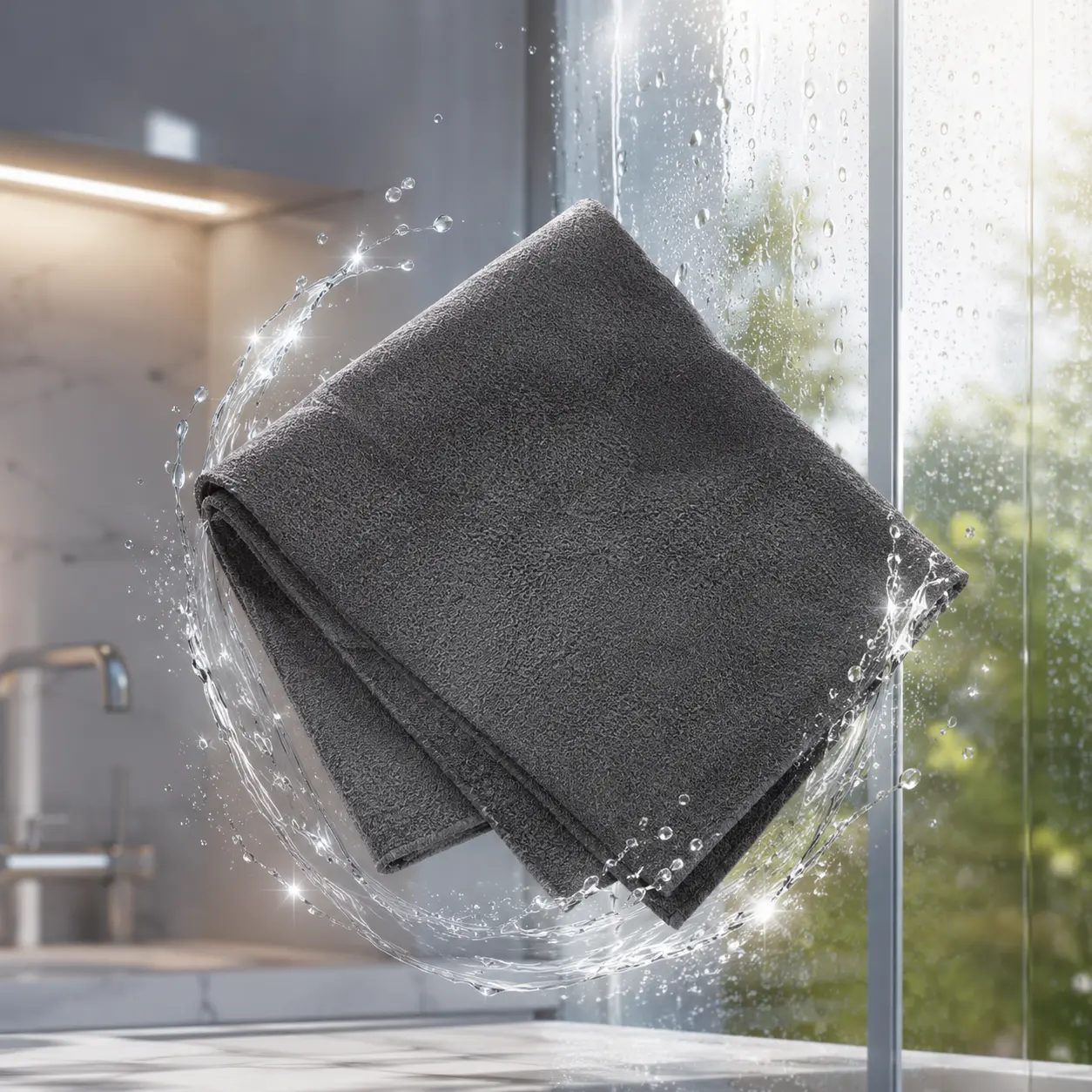 5-Pack Microfiber Cleaning Cloths, Streak-Free Home Care Wipes for Glass and Metal Shine