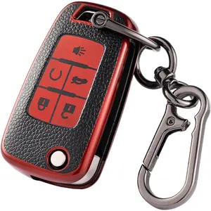 for Chevy Key Fob Cover with Keychain,Soft TPU Key Fob Case for Chevrolet Camaro Cruze Equinox Malibu Trailblazer Impala Sonic Buick Cascada Encore Car key Accessories