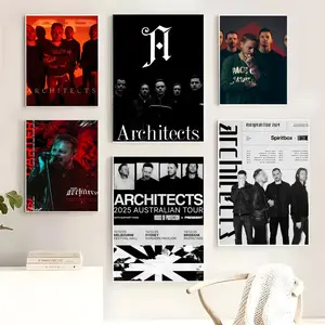 Music Band A-Architects Poster HD Sticky Waterproof Wall Art | High Quality Print Artistic Vintage Design Aesthetic Home Living Bedroom Bathroom hallway Decor Trendy Room Decoration | Multiple Size Options Available