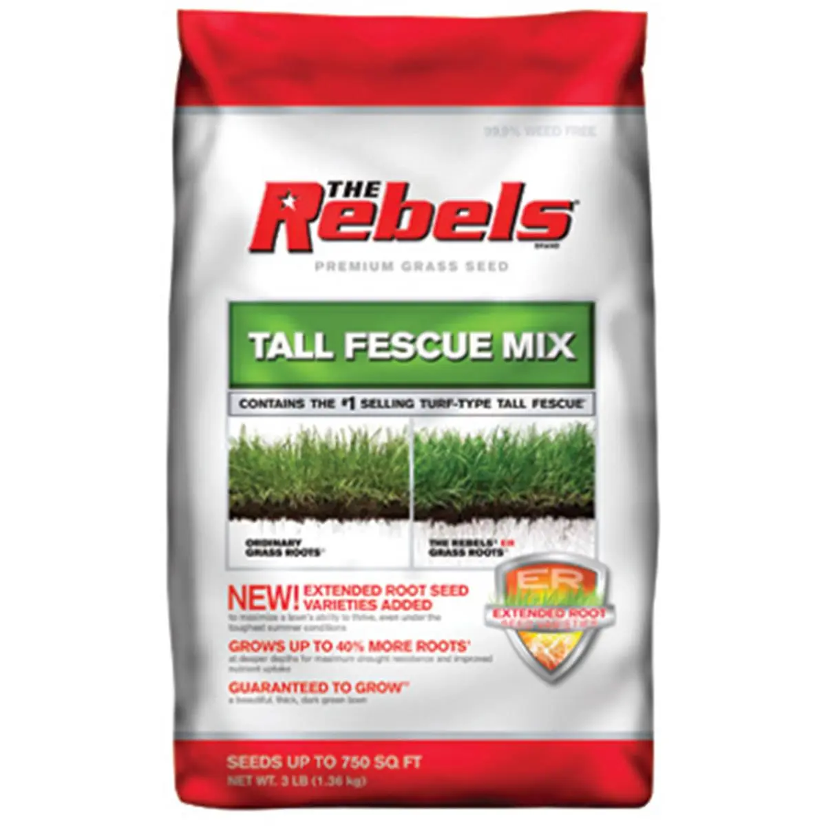 212 MAIN 3lb Rebel Tall Fescue Grass Seed, Extended Roots Grass Seed for Home Improvement & Garden Supplies, Turf Grass Seeds