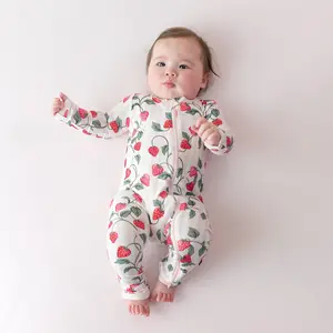 Zippered Romper in Strawberry Fields