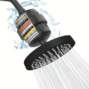20 Stage Filtered Shower Head Set, High Pressure Showerhead Filter with 6" Round Shower Head, Professional Bathroom Shower Equipment for Home Use