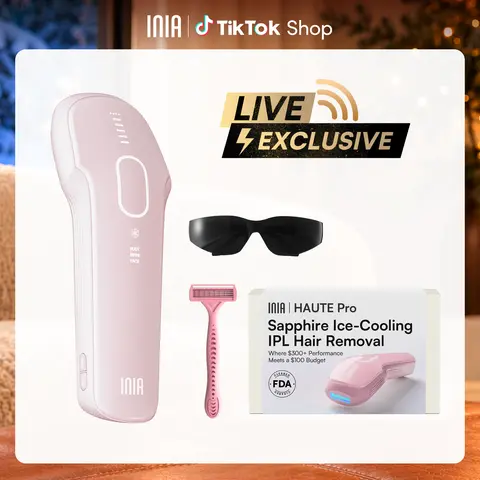 【LIVE EXCLUSIVE】INIA HAUTE Pro Sapphire Ice-Cooling IPL Hair Removal Device – Painless, FDA Cleared, Full Body & Bikini Use, Long-Lasting Results for Women & Men, 2-Year Warranty – Stay Cool & Smooth This Summer，Summer Beauty Gift Ideas