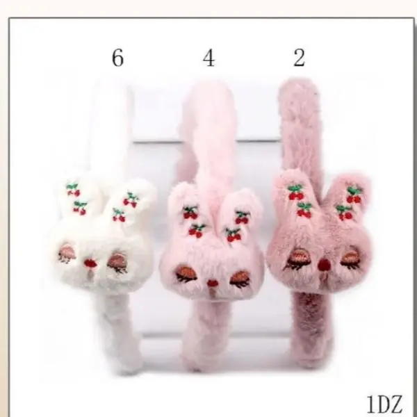 3 Fuzzy Easter Bunny Hair band in white and Pink Colors. Beautiful for all types of  Easter outfit . Designed to be comfortable in your head
