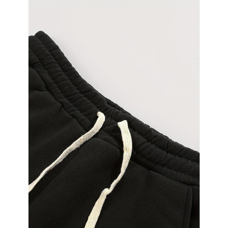 Men's casual fashion "Youngsters OF GOD" printed hoodie and sweatpants set - polyester, machine washable, black with white cross design, ideal for fall and winter leisure, oversized hoodie