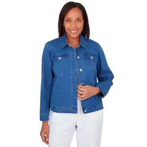 Alfred Dunner Women's Classic Fit Denim Jacket , Medium Denim, Size M