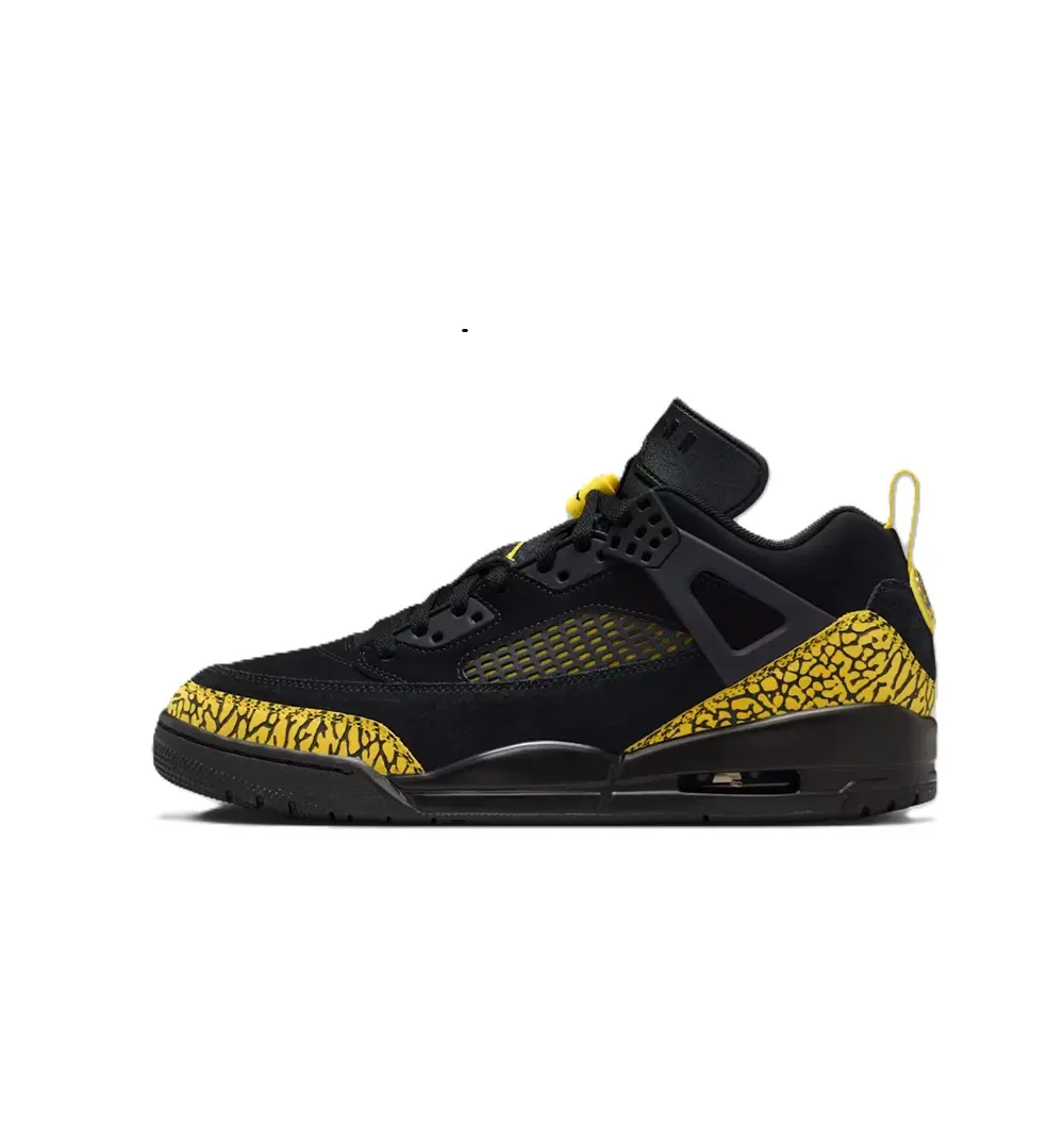 Men's Jordan Spizike Low Black/Black-Speed Yellow (IQ9368 010)