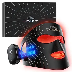 LumeDerm GLOW Wireless LED Face Mask-with Red Light Therapy, 2-Year Warranty, Portable and Rechargeable for LED Facial Mask Skincare at Home and Travel, The Ultimate Gift Choice for this Season