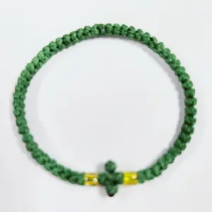 Komboskini Chotki prayer rope bracelet.Greek Orthodox prayer rope Komboskini 33-65 knotted wax thread bracelet, Greek cross prayer rope bracelet