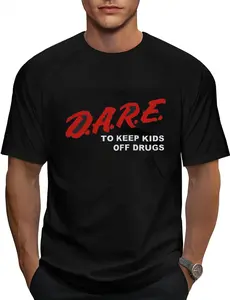 100% Cotton Dare Retro D.A.R.E. T-Shirt 90s Vintage Style Design Tee Short Sleeve Unisex Shirt