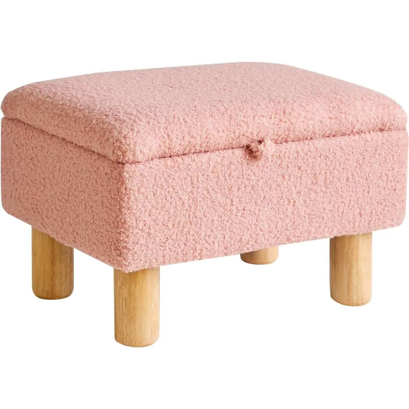 Teddy  Small Ottoman Foot Rest, Foot Stools with Storage Small, Upholstered Rectangle  Ottoman with Safety Hinge Flip Top, Bed Stool for Bedroom Dorm Teddy  YD-JD136P