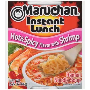 3x Maruchan Hot & Spicy Shrimp Cup Ramen Noodle Soup Treats 2.25oz